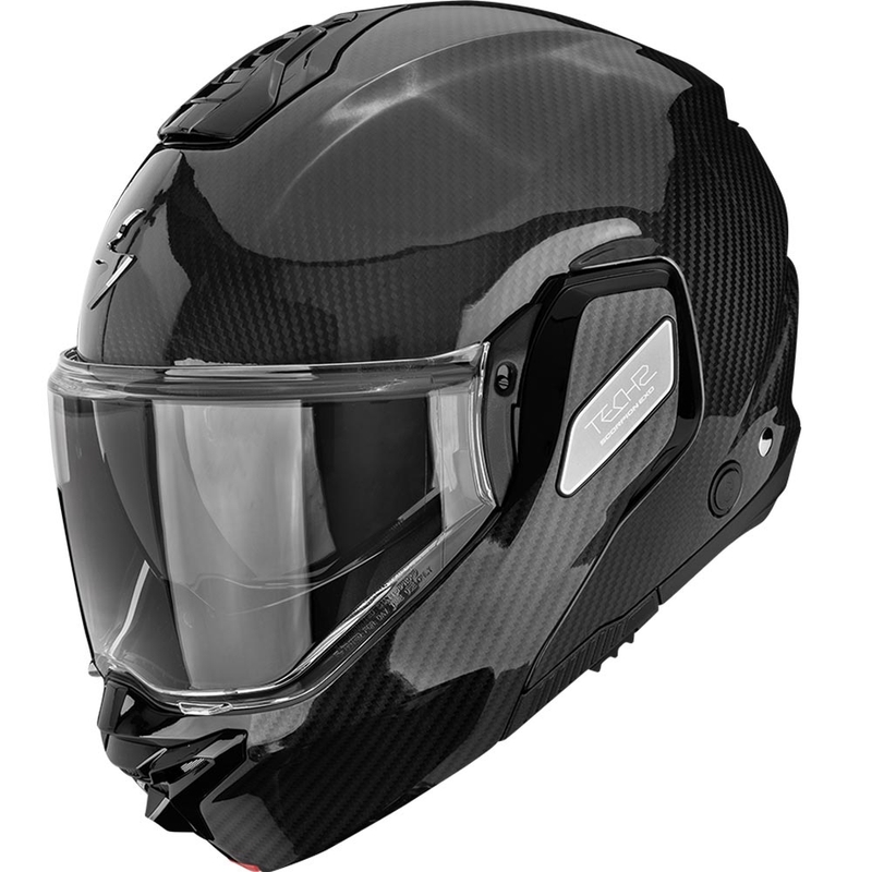 Κράνος μοτοσικλέτας Scorpion EXO-TECH II Carbon Solid, μαύρο, αναδιπλούμενο