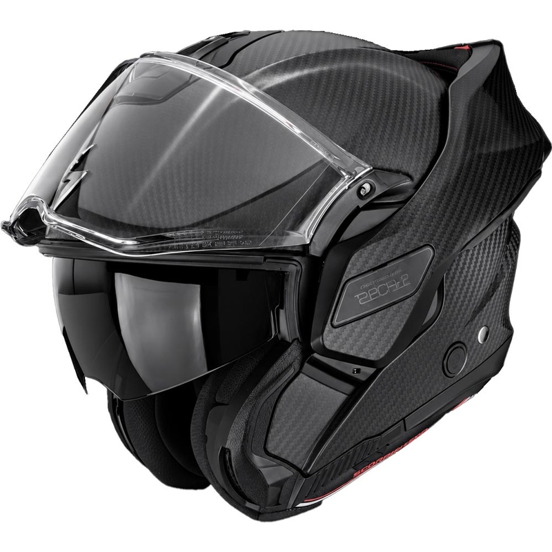Κράνος μοτοσικλέτας Scorpion EXO-TECH II Carbon Solid, αναδιπλούμενο, μαύρο ματ