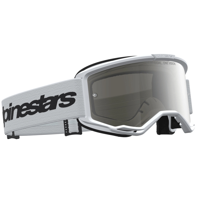 Γυαλιά motocross Alpinestars Vision 3 Wordmark λευκά-μαύρα