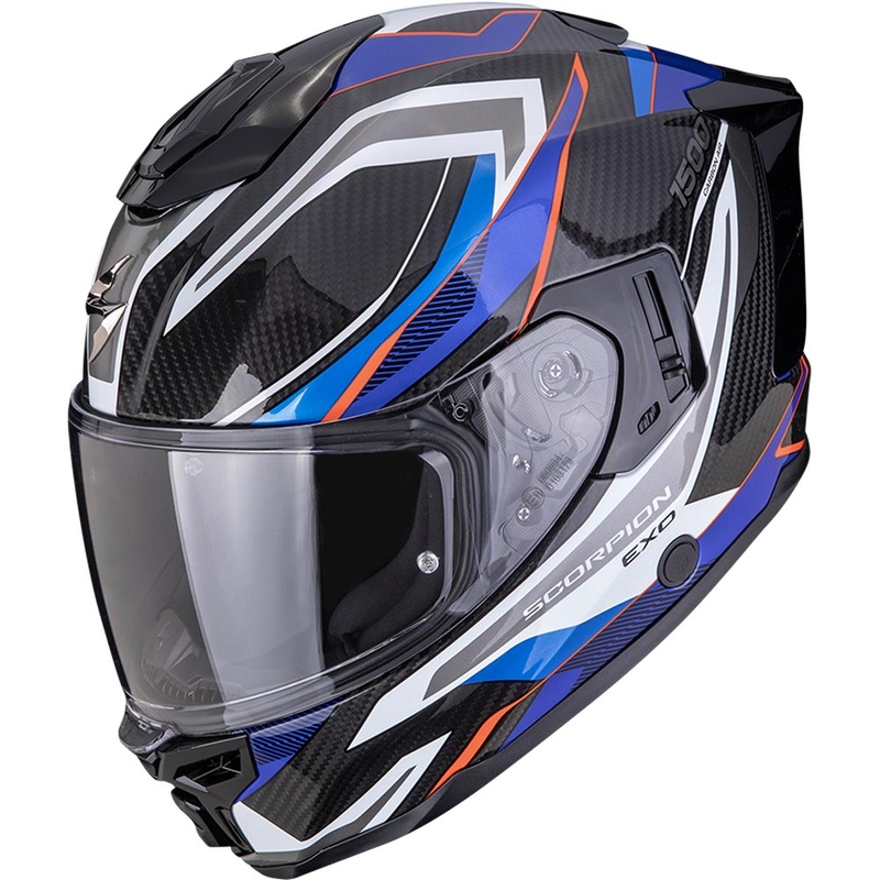 Κράνος μοτοσικλέτας Scorpion EXO-1500 Carbon Air Hydro full face μαύρο-άσπρο-μπλε