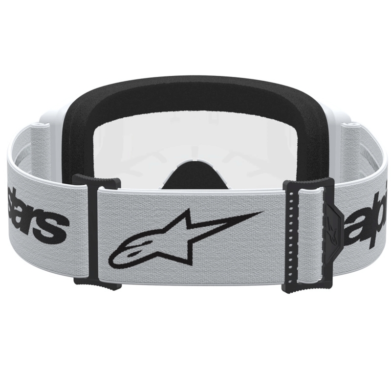 Γυαλιά motocross Alpinestars Vision 3 Wordmark λευκά-μαύρα με διαφανές πλεξιγκλάς