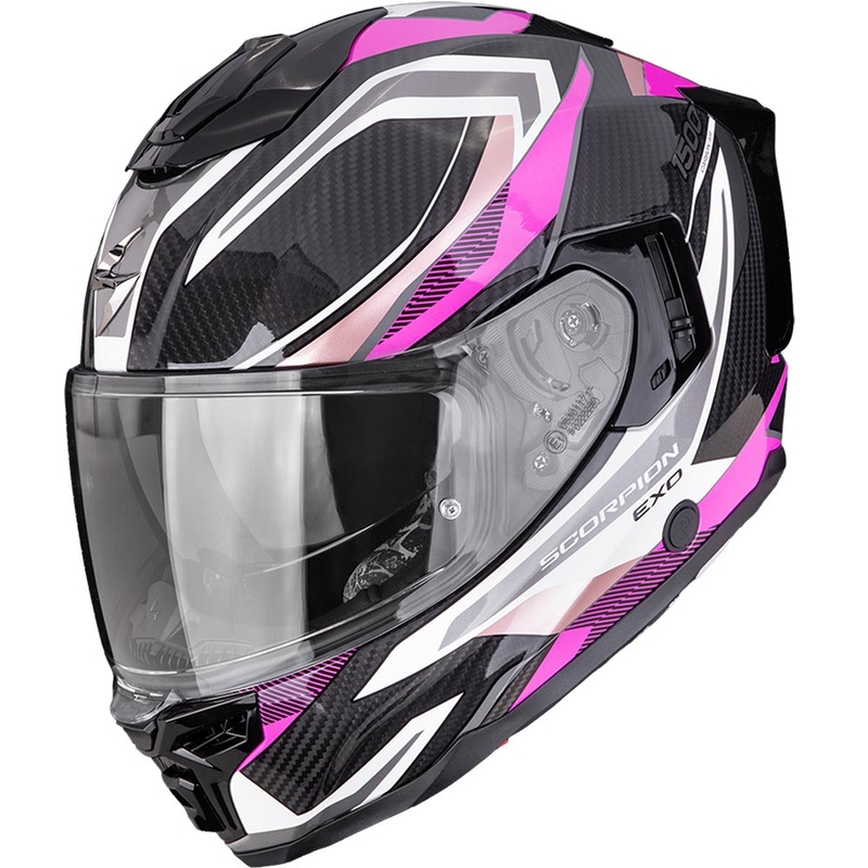 Κράνος μοτοσικλέτας Scorpion EXO-1500 Carbon Air Hydro full face μαύρο-άσπρο-ροζ
