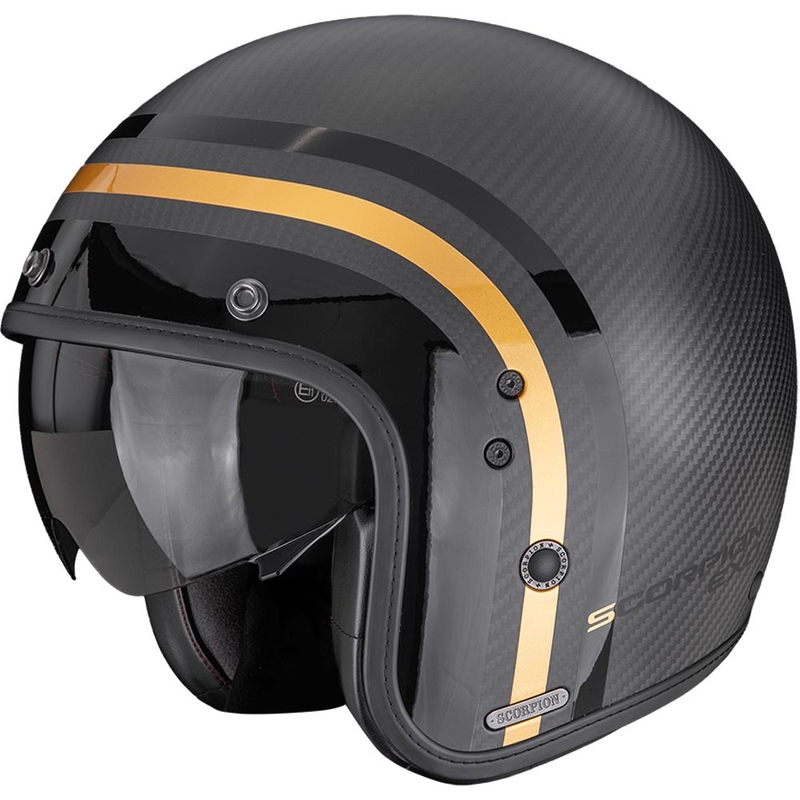 Κράνος μοτοσικλέτας Scorpion Belfast II Carbon Regal Open Face Ματ Μαύρο-Χρυσό