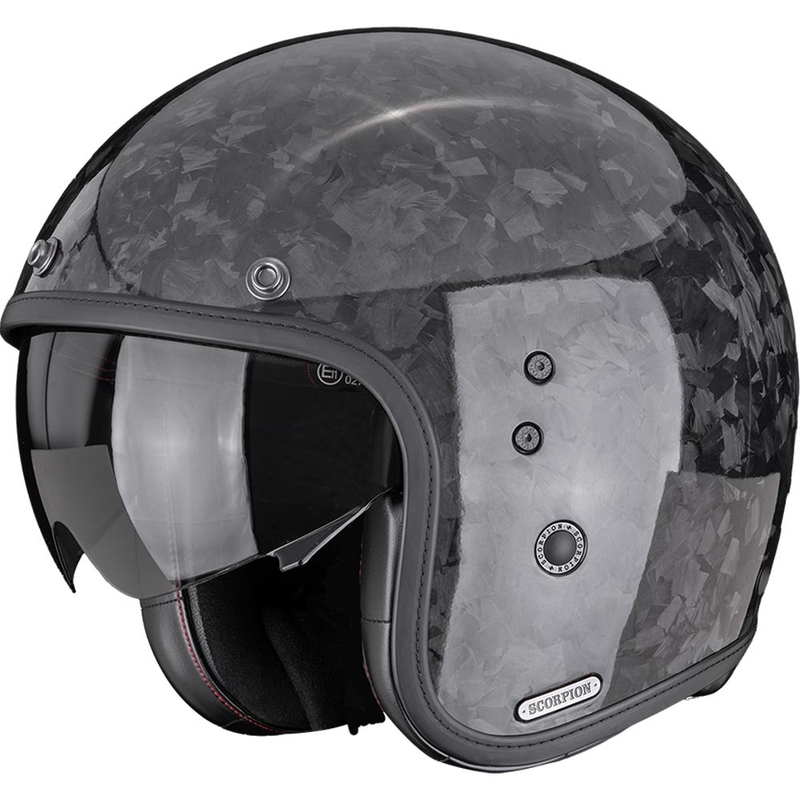 Κράνος μοτοσικλέτας Scorpion Belfast II Carbon Onyx Open Face, μαύρο