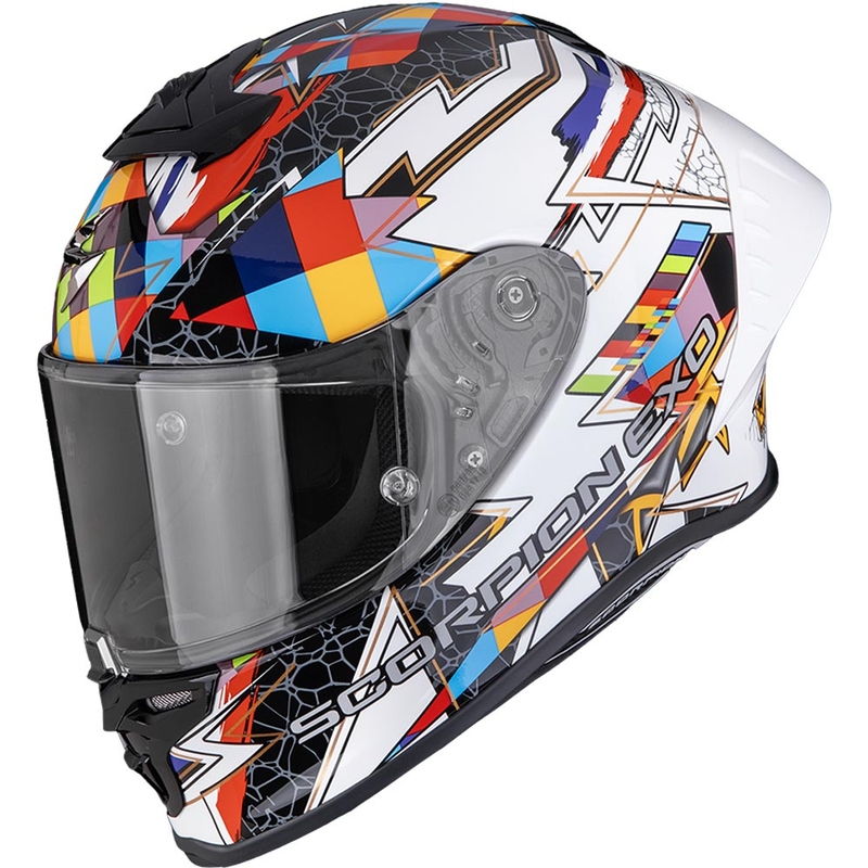 Κράνος μοτοσικλέτας Scorpion EXO-R1 EVO II Air Pouls full-face λευκό-πολύχρωμο