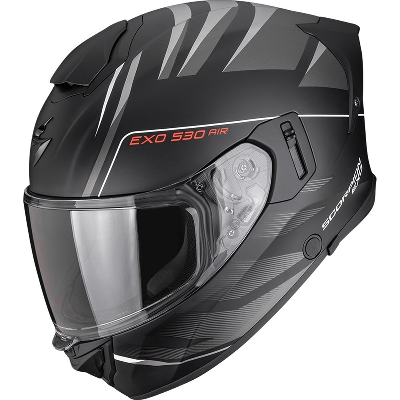 Κράνος μοτοσικλέτας Scorpion EXO-530 Air Tigris full-face σε ματ μαύρο-ασημί χρώμα