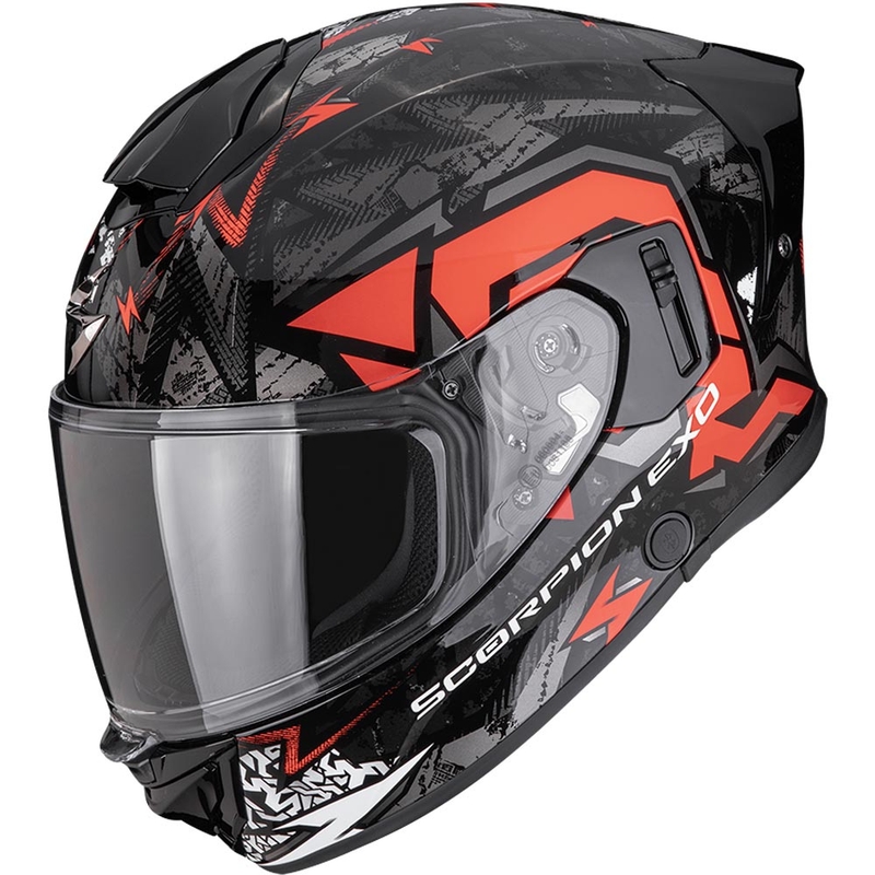 Κράνος μοτοσικλέτας Scorpion EXO-530 Air Meteor full-face μαύρο-ασημί-κόκκινο