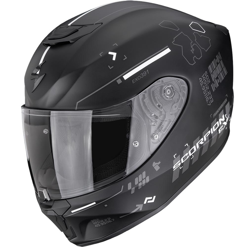 Κράνος μοτοσικλέτας Scorpion EXO-391 Iron full-face, ματ μαύρο-ασημί