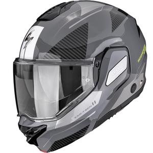 Κράνος μοτοσικλέτας Scorpion EXO-TECH II Void αναδιπλούμενο ασημί-φθοροκίτρινο