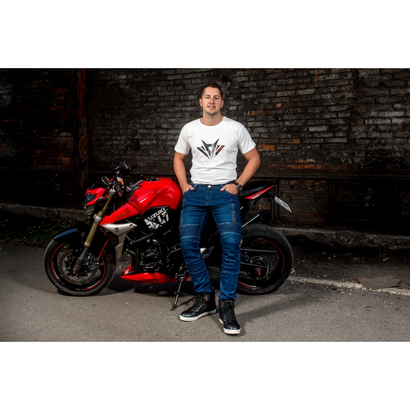 Jeansy na motorku Street Racer Basic modré výprodej