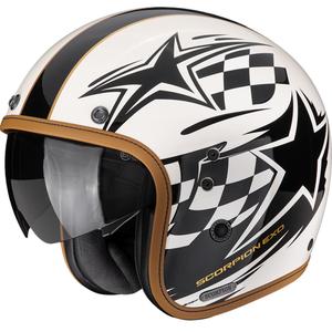 Κράνος μοτοσικλέτας Scorpion Belfast II Flagstone Open Face Cream-Μαύρο