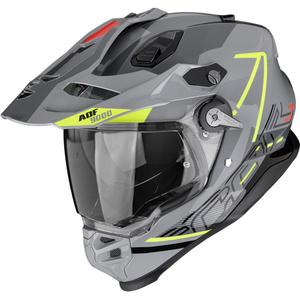 Κράνος Enduro Scorpion ADF-9000 Air Summit ασημί-φθοροκίτρινο