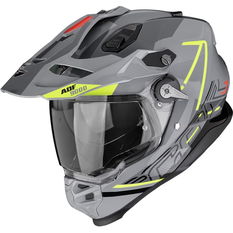 Κράνος Enduro Scorpion ADF-9000 Air Summit ασημί-φθοροκίτρινο