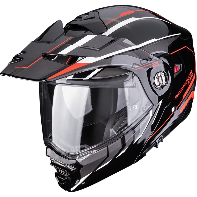 Κράνος μοτοσικλέτας Enduro Scorpion ADX-2 Walt μαύρο-ασημί-κόκκινο