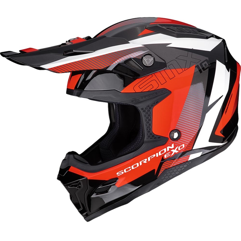 Κράνος μοτοκρός Scorpion SMX-10 Speed μαύρο-άσπρο-κόκκινο