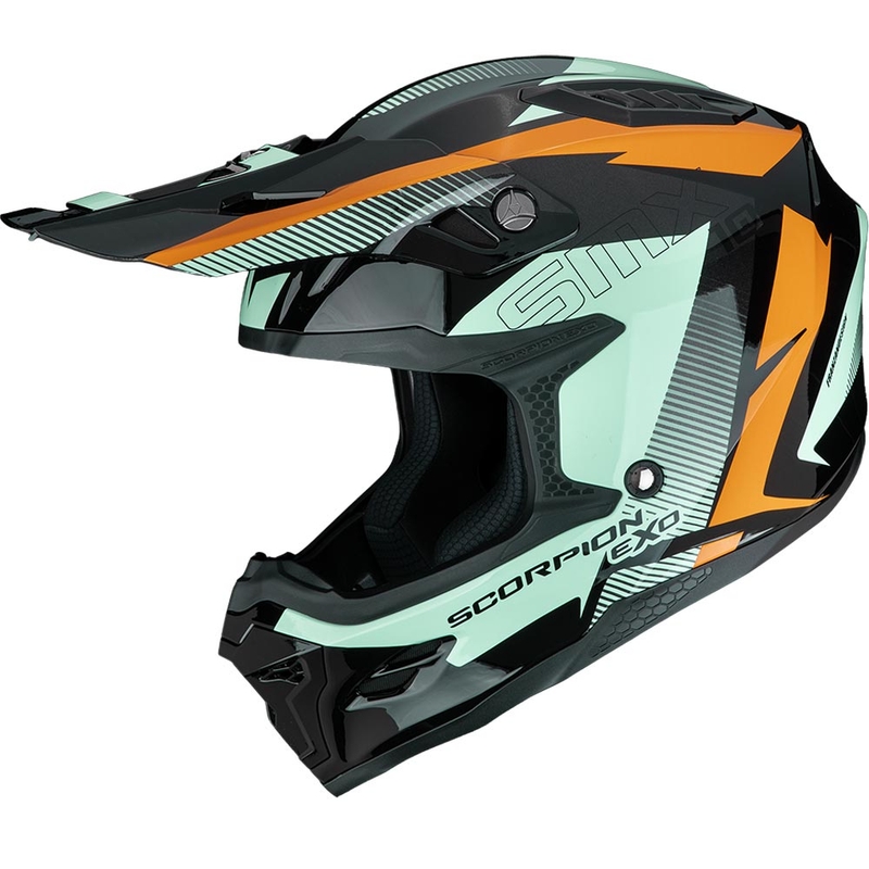 Κράνος μοτοκρός Scorpion SMX-10 Speed μαύρο-πορτοκαλί-πράσινο