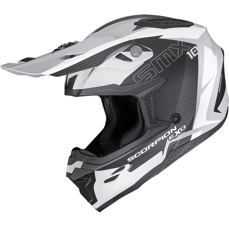 Κράνος μοτοκρός Scorpion SMX-10 Speed ματ γκρι-μαύρο-λευκό
