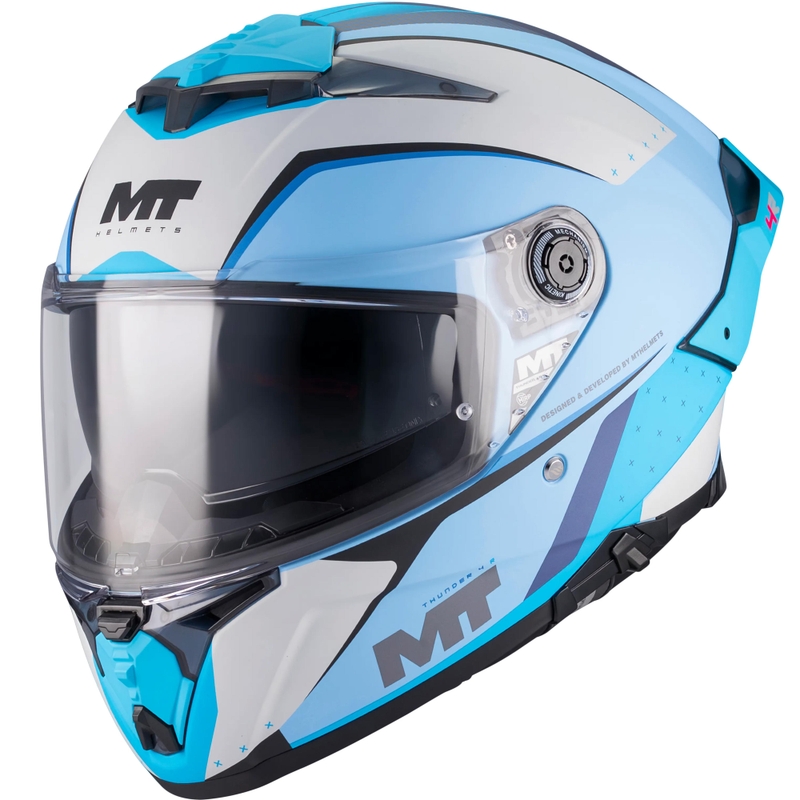 Κράνος μοτοσικλέτας full-face MT Thunder 4 R SV Wind Tunnel C7 ματ μπλε-γκρι