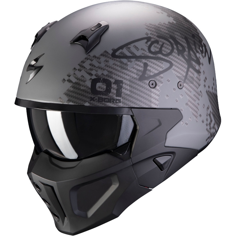 Κράνος Scorpion COVERT-X Xborg ασημί-μαύρο