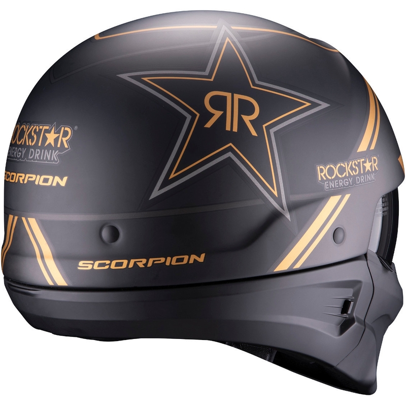Ανοιχτό κράνος με μάσκα Scorpion EXO-COMBAT EVO Rockstar μαύρο-χρυσό