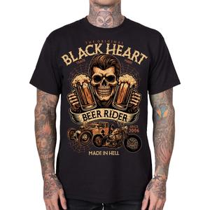 Μαύρο μπλουζάκι Black Heart Beer Rider