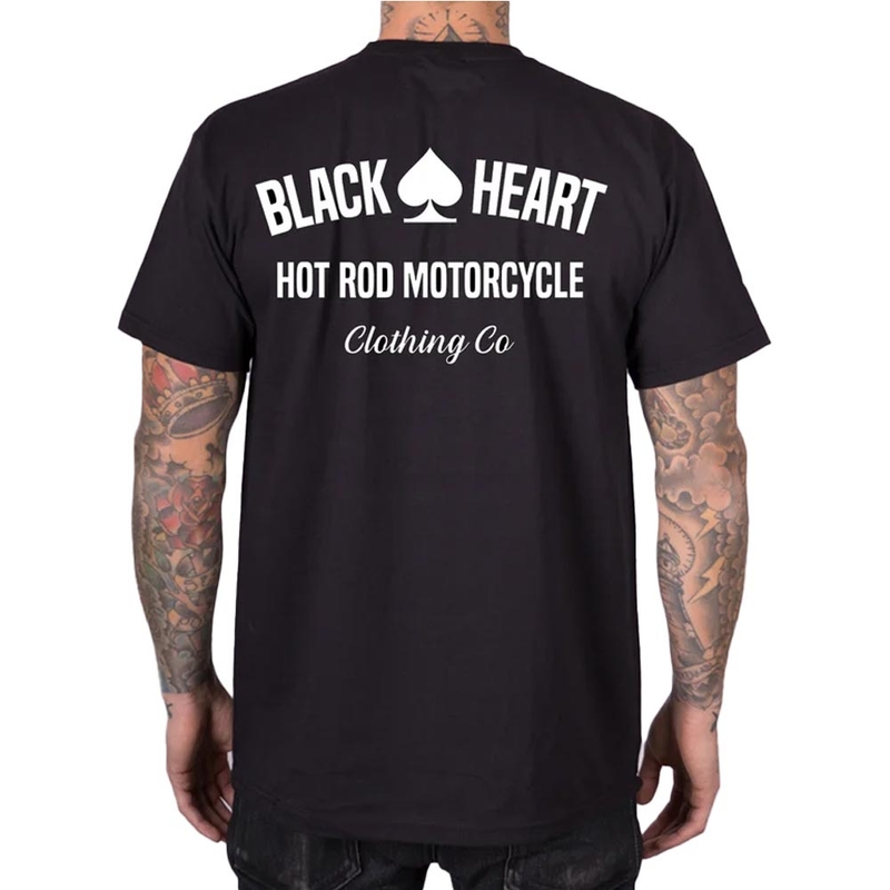 Μαύρο μπλουζάκι μοτοσικλέτας Hot Rod με μαύρη καρδιά