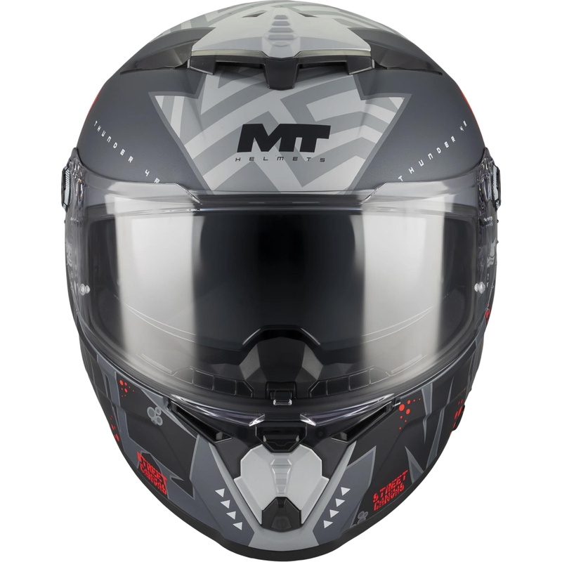 Κράνος μοτοσικλέτας full-face MT Thunder 4 R SV Canvas C5 μαύρο-γκρι-κόκκινο
