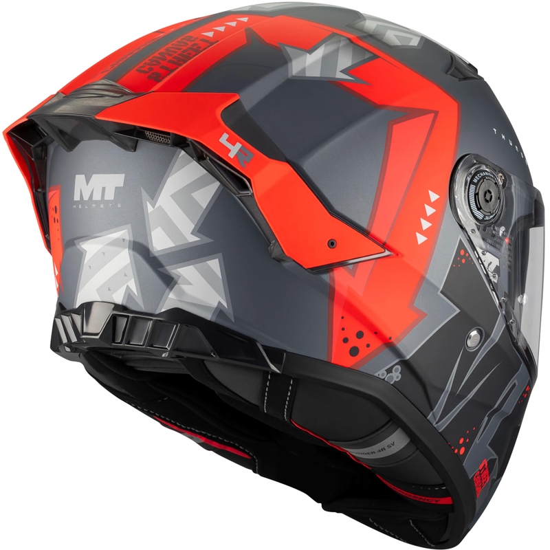 Κράνος μοτοσικλέτας full-face MT Thunder 4 R SV Canvas C5 μαύρο-γκρι-κόκκινο