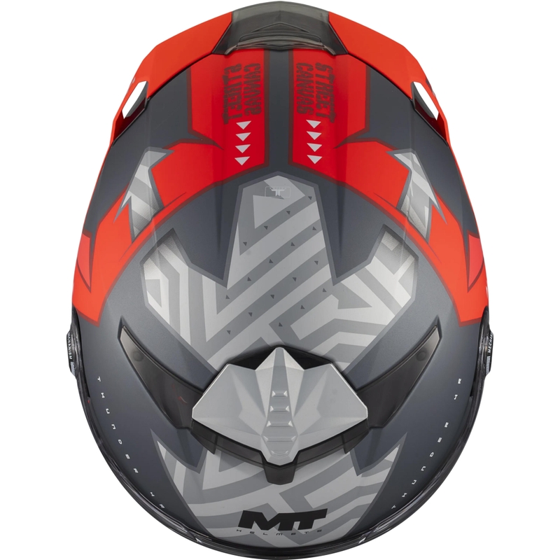 Κράνος μοτοσικλέτας full-face MT Thunder 4 R SV Canvas C5 μαύρο-γκρι-κόκκινο
