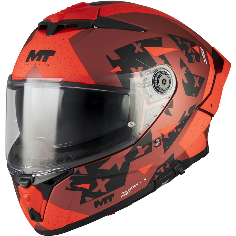 Κράνος μοτοσικλέτας full-face MT Thunder 4 R SV Fast C5 ματ μαύρο-γκρι-κόκκινο