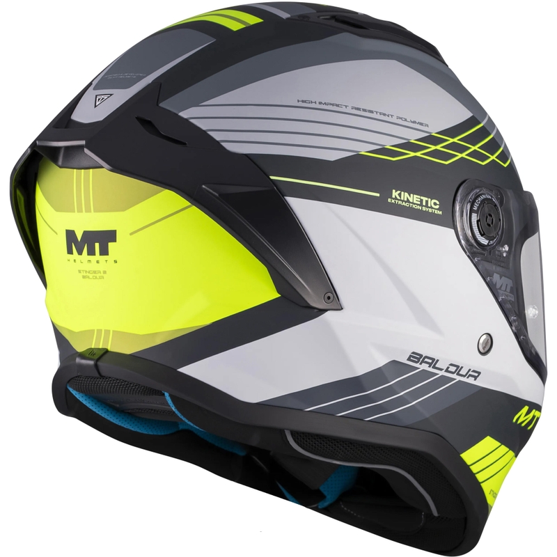 Κράνος μοτοσικλέτας full-face MT Stinger 2 Baldur C3 μαύρο-γκρι-φλουορ κίτρινο