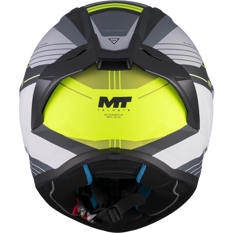 Κράνος μοτοσικλέτας full-face MT Stinger 2 Baldur C3 μαύρο-γκρι-φλουορ κίτρινο