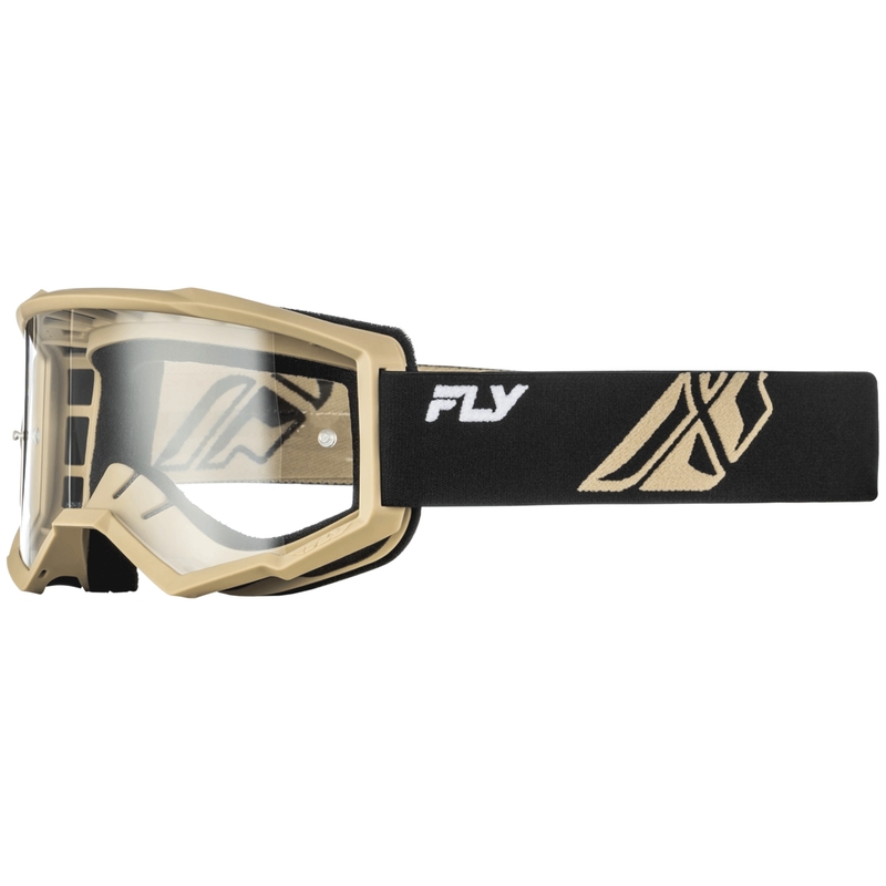 Γυαλιά motocross Fly Racing Focus μαύρο-χακί με διαφανές πλεξιγκλάς