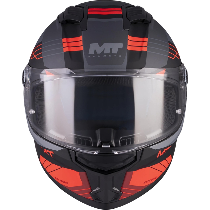Κράνος μοτοσικλέτας full-face MT Stinger 2 Baldur C15 ματ μαύρο-γκρι-κόκκινο