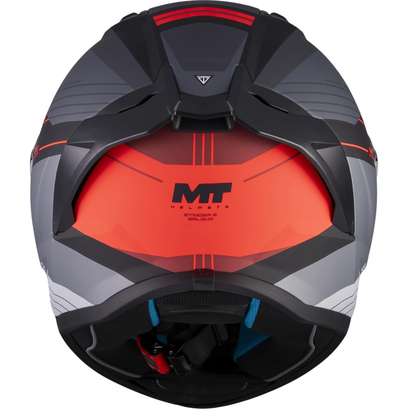 Κράνος μοτοσικλέτας full-face MT Stinger 2 Baldur C15 ματ μαύρο-γκρι-κόκκινο