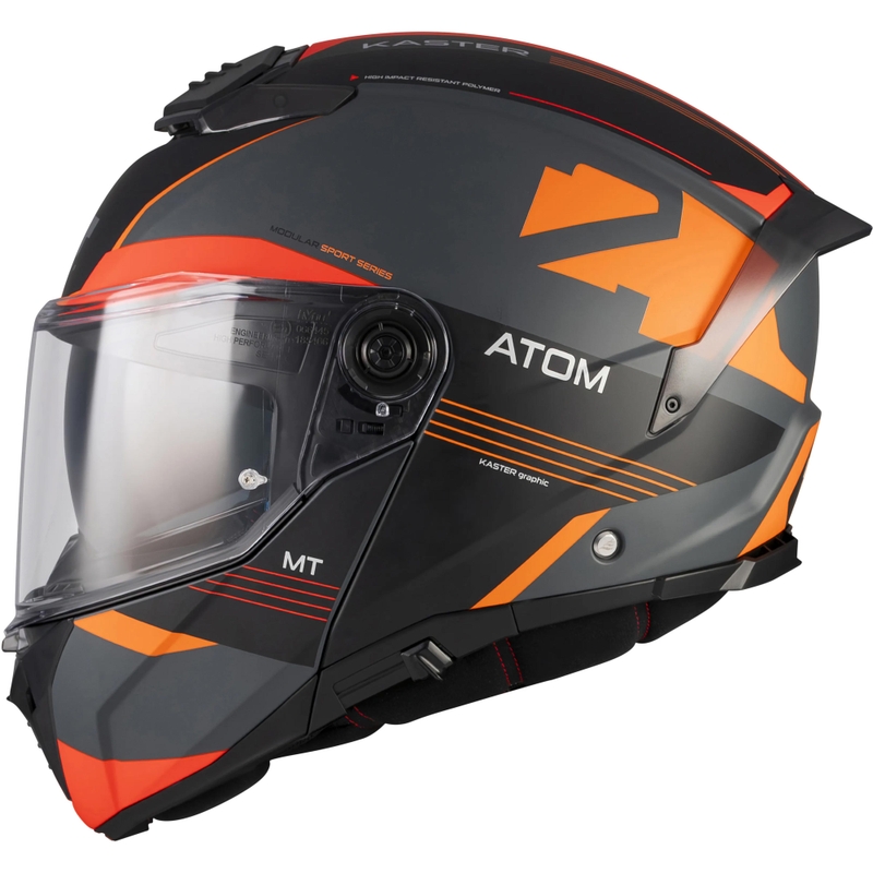 Κράνος μοτοσικλέτας MT Atom 2 SV Kaster C14 ματ μαύρο-γκρι-πορτοκαλί