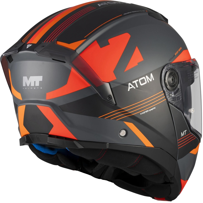 Κράνος μοτοσικλέτας MT Atom 2 SV Kaster C14 ματ μαύρο-γκρι-πορτοκαλί