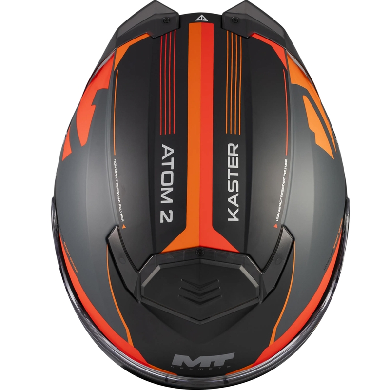 Κράνος μοτοσικλέτας MT Atom 2 SV Kaster C14 ματ μαύρο-γκρι-πορτοκαλί