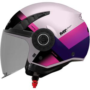 Κράνος μοτοσικλέτας ανοιχτού τύπου MT Aeris Cover C8 ματ ροζ-μωβ