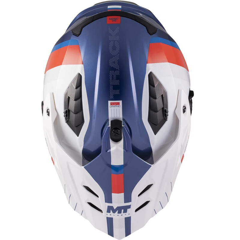 Κράνος μοτοσικλέτας Enduro MT Track SV Nomad C0 μπλε-λευκό-κόκκινο