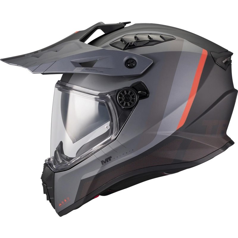Κράνος μοτοσικλέτας Enduro MT Track SV Nomad B25 ματ μαύρο-γκρι-κόκκινο