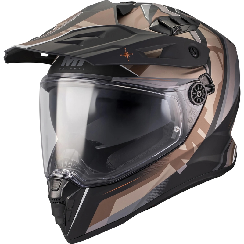 Κράνος μοτοσικλέτας Enduro MT Track SV Questor B9 ματ μαύρο-καφέ