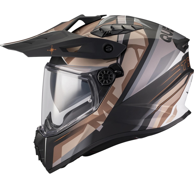 Κράνος μοτοσικλέτας Enduro MT Track SV Questor B9 ματ μαύρο-καφέ