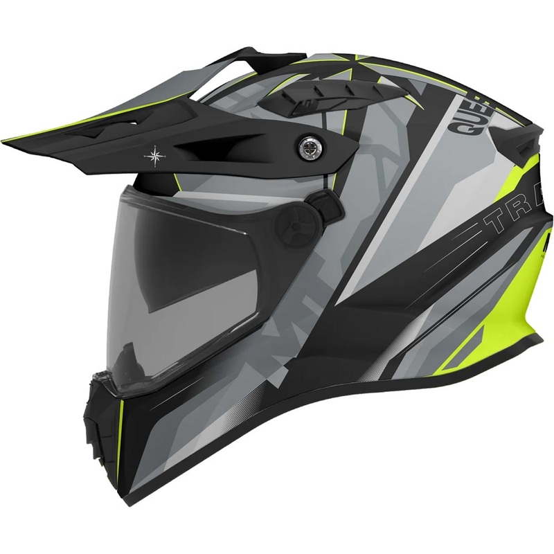 Κράνος μοτοσικλέτας Enduro MT Track SV Questor C23 ματ γκρι-μαύρο-φλουορ κίτρινο