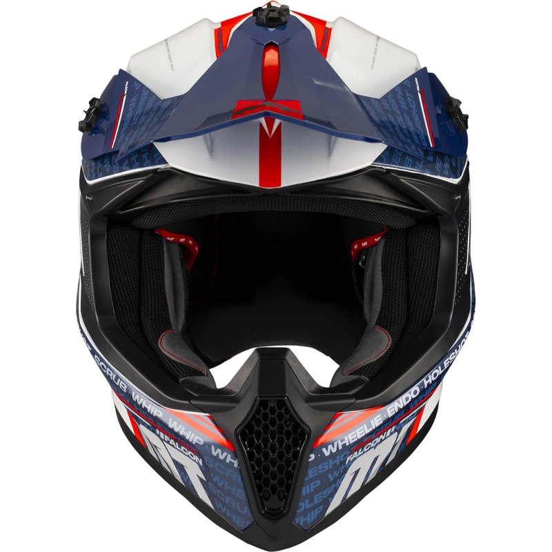 Κράνος Motocross MT Falcon S Ruler A15 μπλε-λευκό-κόκκινο