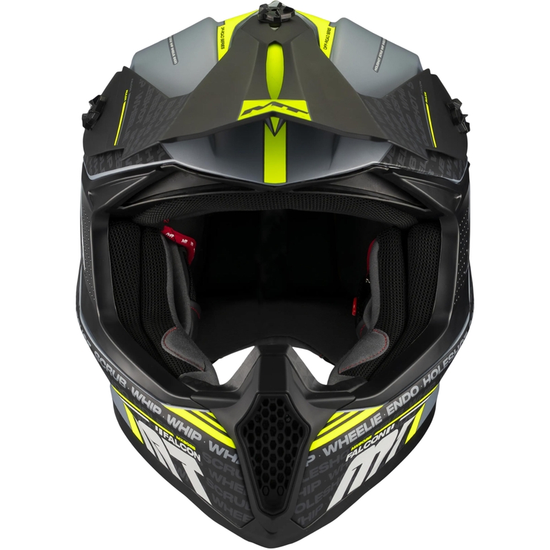 Κράνος Motocross MT Falcon S Ruler C2 ματ μαύρο-γκρι-φλουορ κίτρινο