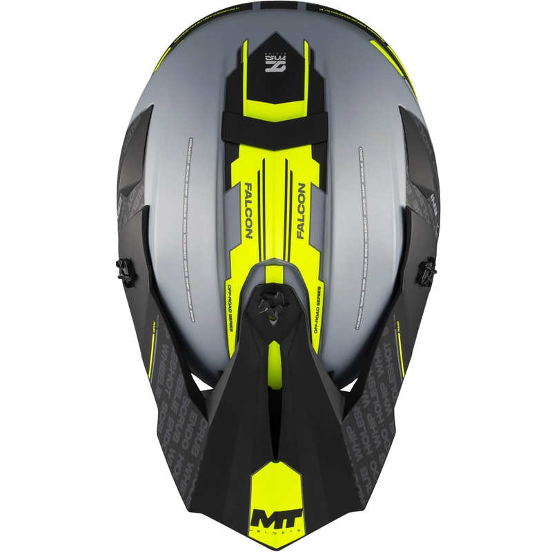 Κράνος Motocross MT Falcon S Ruler C2 ματ μαύρο-γκρι-φλουορ κίτρινο