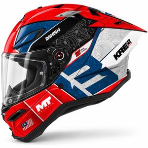 Κράνος μοτοσικλέτας full face MT KRE 2 PLUS Danish 26 Season B5 κόκκινο-μπλε