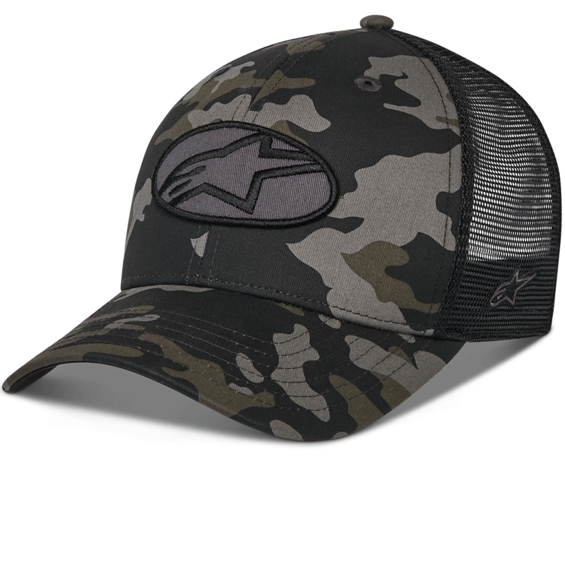 Καπέλο Alpinestars Oblique Camo Trucker μαύρο-καμουφλάζ-μαύρο