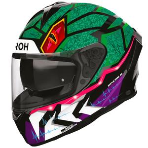 Κράνος μοτοσικλέτας Airoh Spark 2 Rex full-face μαύρο-πράσινο-μωβ